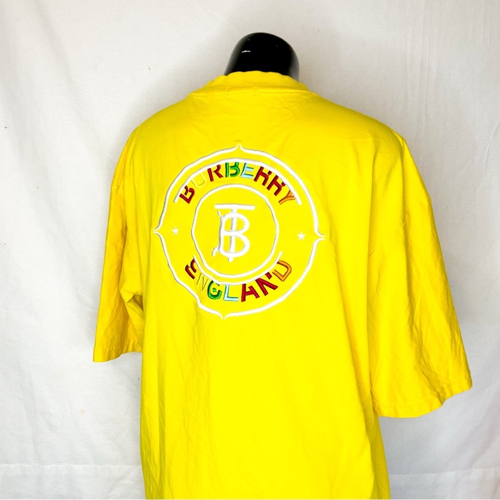 BURBERRY London England TB Monogram Tee | Yellow | Embroidered Logo | Size M